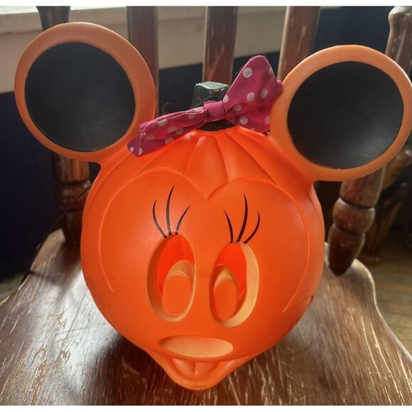 Disney Other - Disney Minnie Mouse Light Up Jack O'Lantern Pumpkin Blow Mold Halloween Original